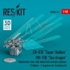 RESKIT RSU48-0416 CH-53E Super Stallion, MH-53E Sea dragon folded main rotor with blade fold restraint systems (7 blades - 3 engines) for Academy kit (3D printed) 1/48